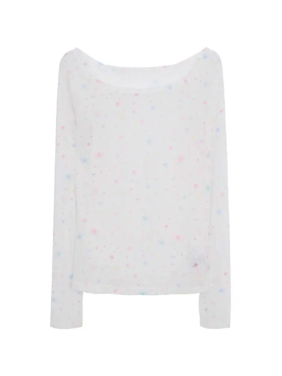 Новинка от Y2k's Приталенная футболка с принтом звезд дизайнерская