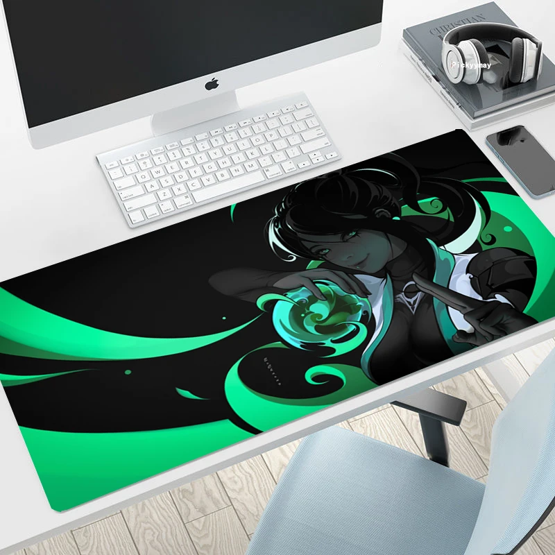 

Mouse Pad Valorant Fps Game Large Gamer Mousepad Keyboard Mat XXXL Mouse Mats 31.4x11.8in Rubber Desk Pad Design Desk Rug