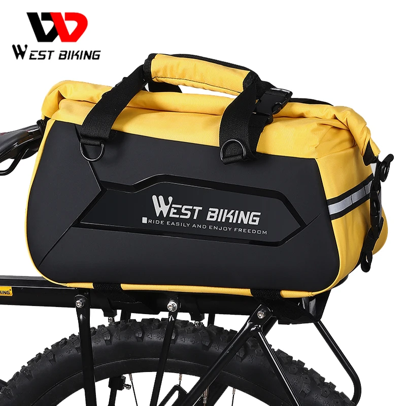 

WEST BIKING Hard Shell Bicycle Trunk Waterproof 13-25L Handbag MTB Road Bike Bag Travel Luggage Carrier Handbag Cycling Panniers