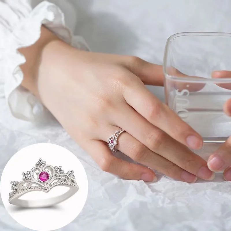

Sweet and Romantic Crown Rings Adjustable Women's Jewelry Elegant and Exquisite Fashion Creative Party Accessories Girl Gifts