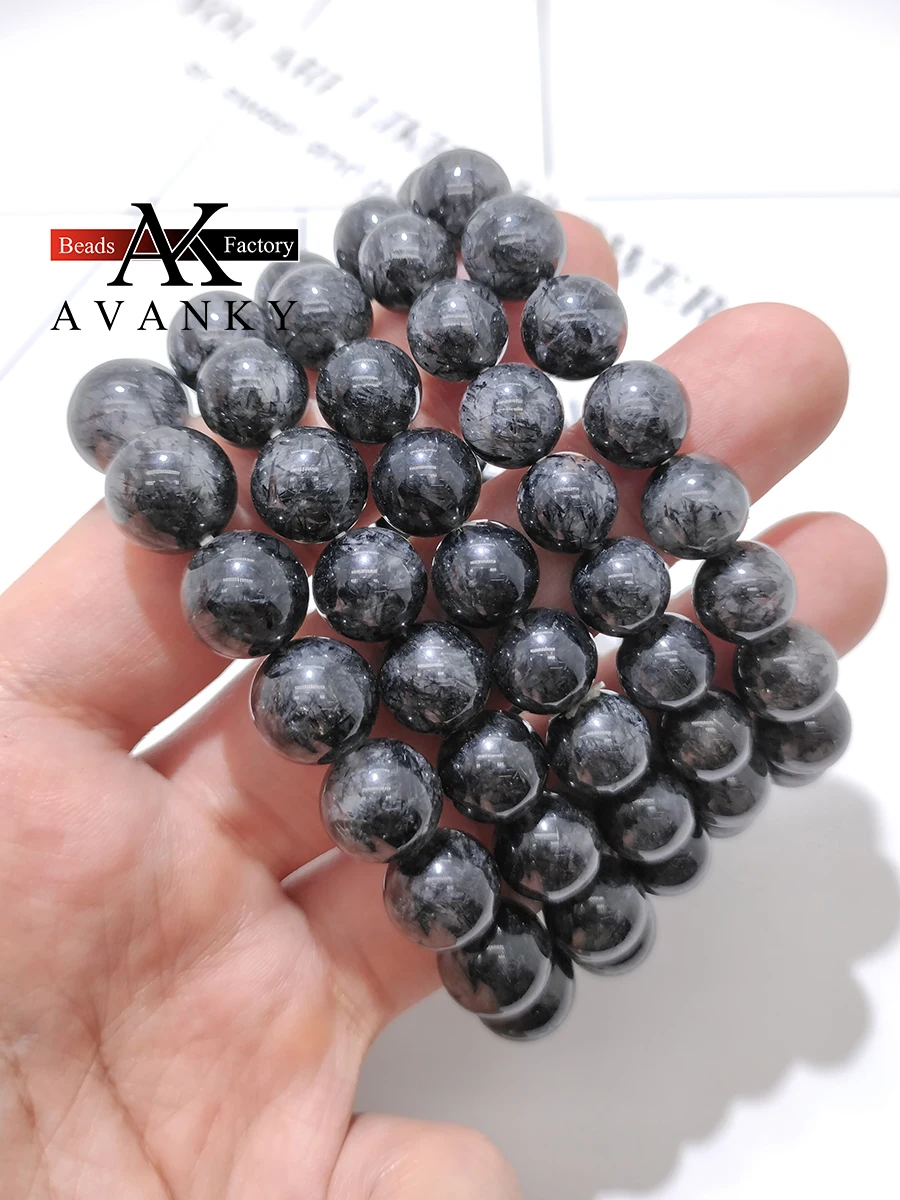 

Natural Stone Black Hair Crystal Single Lap Necklace For Women Girl Birthday Gift Fresh Bracelets Fashion Jewelry 6-12mm