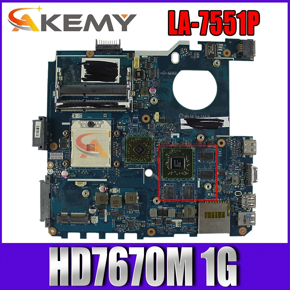 

ASUS K43T K43TA K43TK X43T laptop motherboard QBL50 LA-7551P motherboard HD7670M 1G 100% test work. Original NEW!