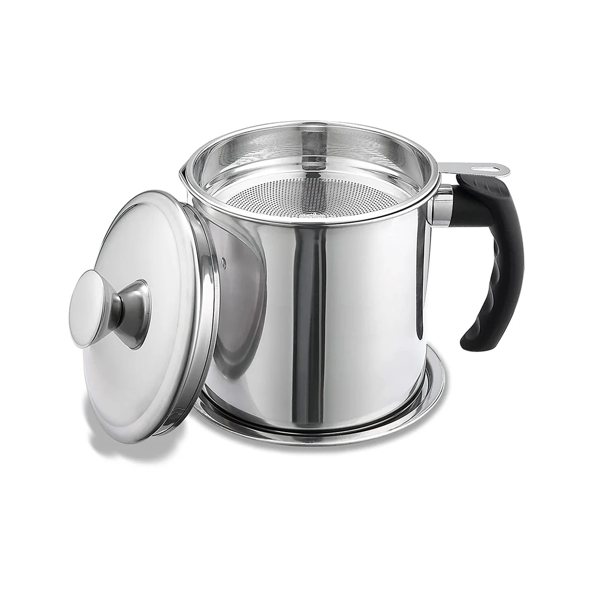 

Контейнер для смазки бекона с фильтром, контейнер для масла из нержавеющей стали 48 Унций, контейнер для хранения жира в горшке с крышкой, удобная рукоятка