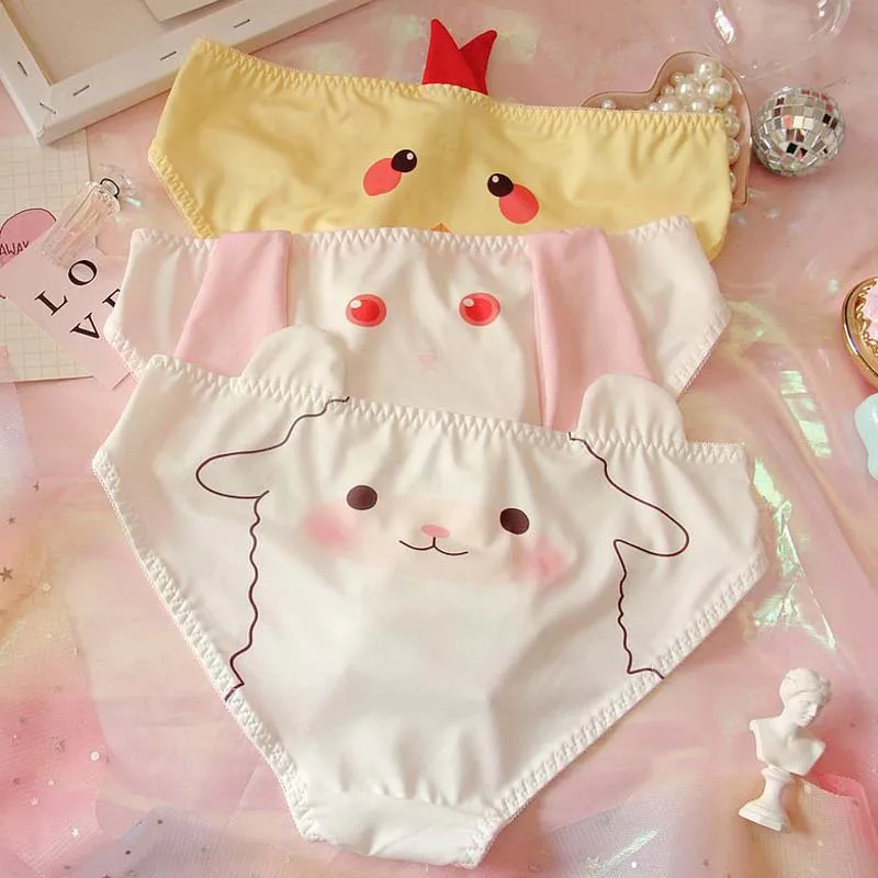 Симпатичное нижнее белье в японском стиле для женщин с 3D-принтом животных