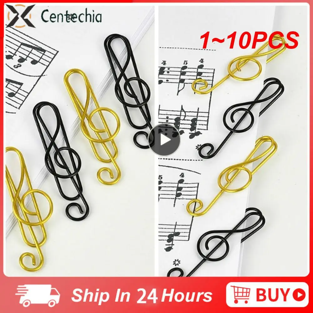 

1~10PCS Metal Creative Music Note Shaped Creative File Clamp Paper Clips Bookmark Holder Paper Decorative Clip for Office School