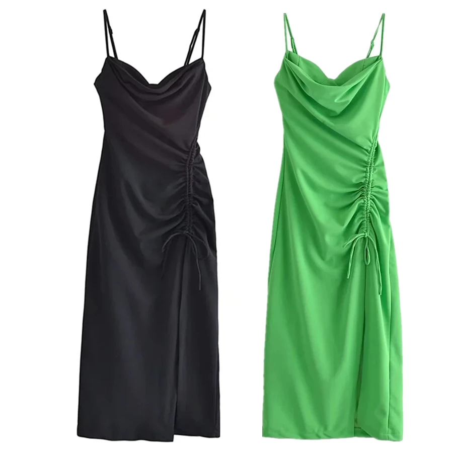 

Увядший 2022 Ins блоггер пикантное без бретелек Плиссированное пляжное платье-футляр женское модное простое платье Forking