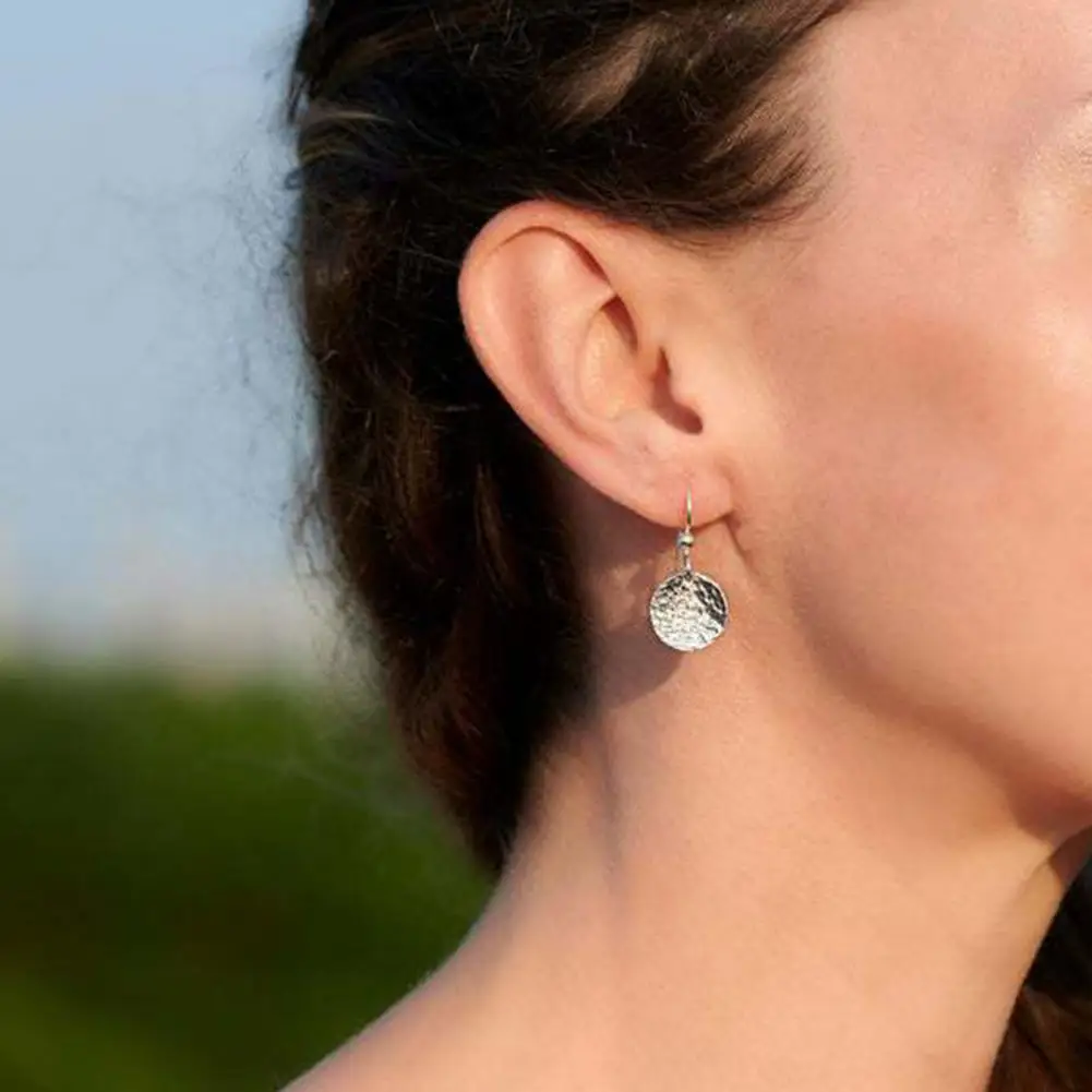 

1 Pair Drop Earrings Plating Temperament Decoration Geometric Round Sheet Drop Earrings Party Earrings Fashion Jewelry