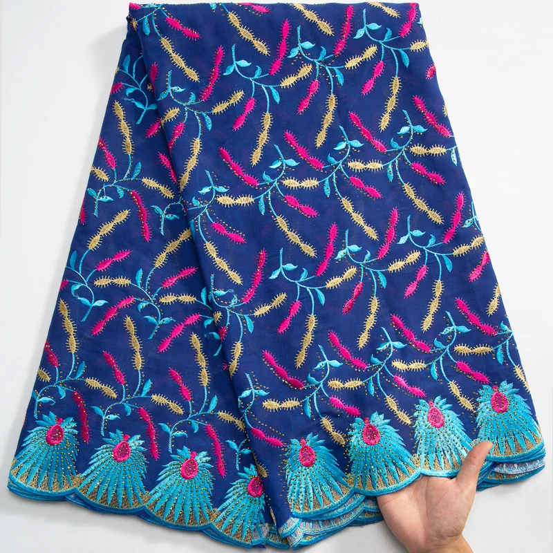 SJD швейцарская вуаль кружевная ткань с вышитыми стразами и хрустальными