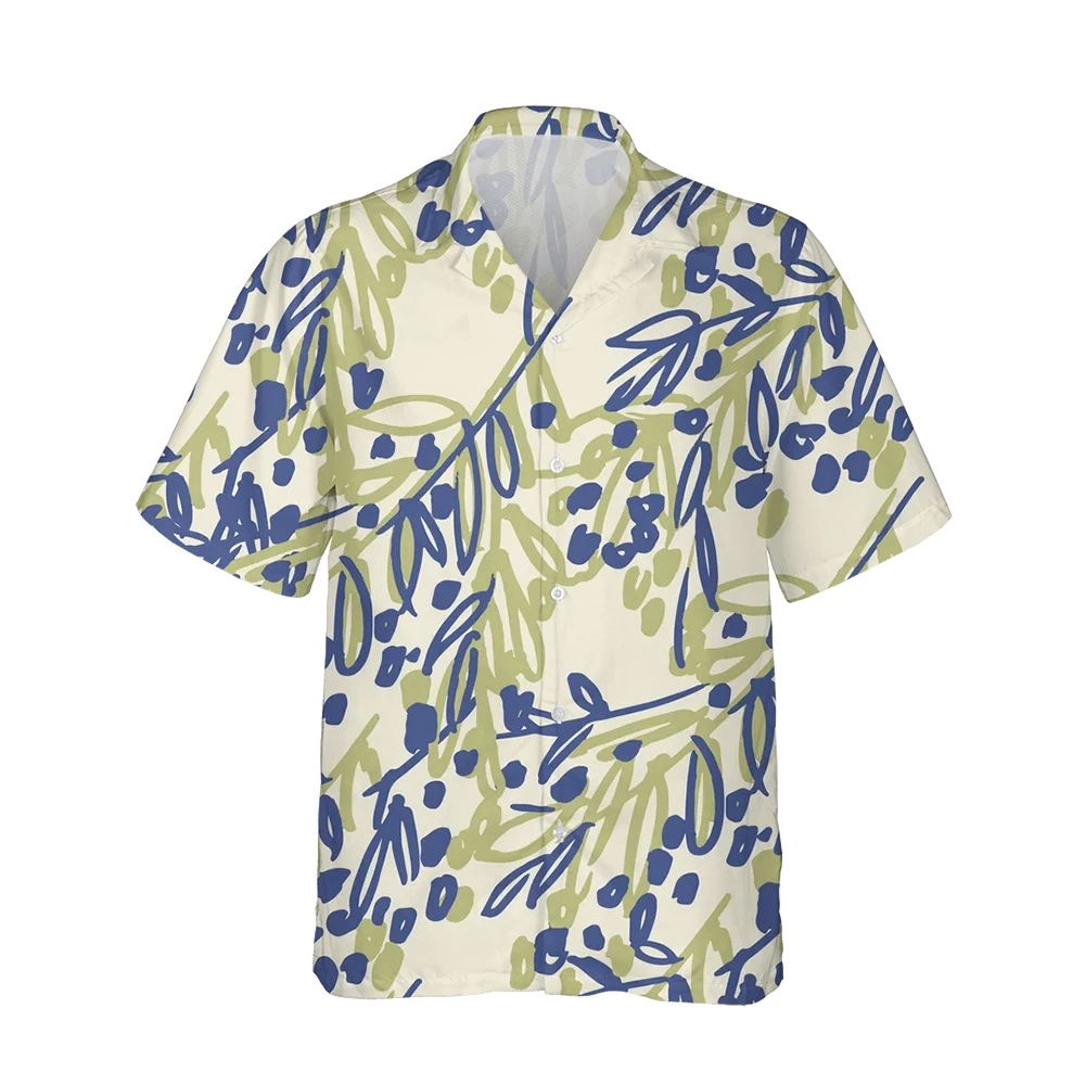 Jumeast 3d Harajuku Tree Plants Printed Mens Hawaiian Shirt Short Sleeve Vintage Clothes Fashion Shirts for Men Loose Streetwear