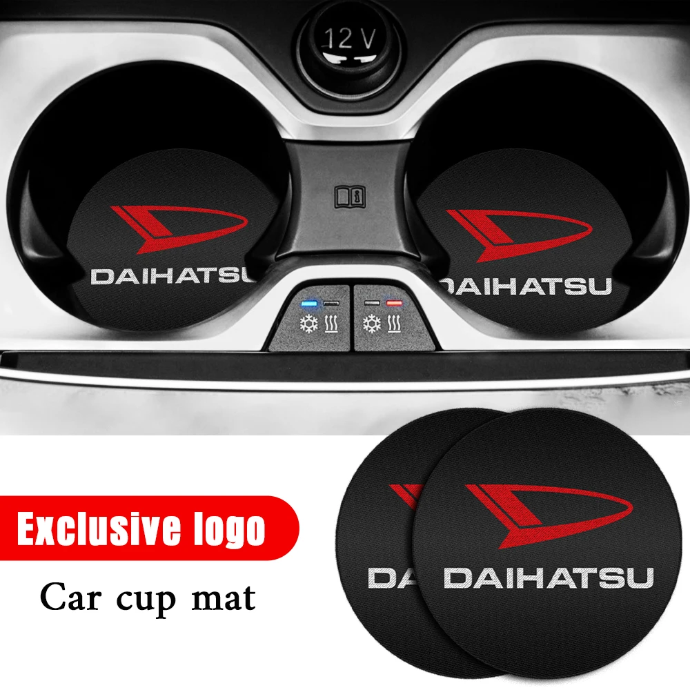 

2PCS Car Badge Cup Holder Mat Bottle Pad Anti-Slip Coaster Auto Accessories For Daihatsu Terios Sirion Mira Materia Rocky YRV
