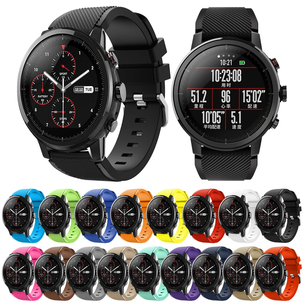 

Ремешок силиконовый спортивный для Huami Amazfit GTR 47 мм/Pace/Stratos 2/2S, браслет для Samsung Galaxy Watch 46 мм/Gear S3, 22 мм