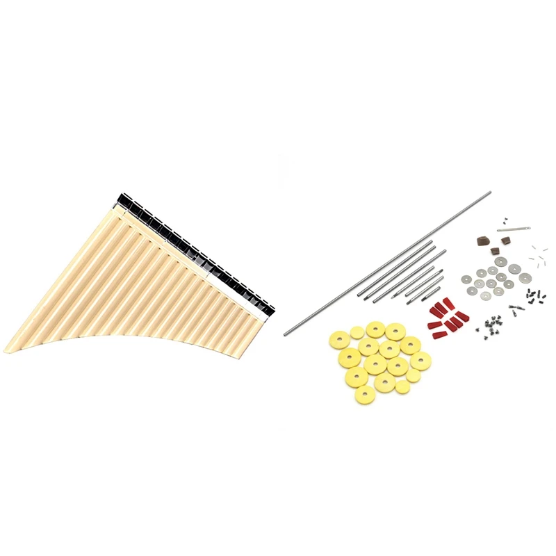

80Pcs/Set Flute Repair Parts Tool Screws + 16Pcs Open Hole Sound Pads With 18 Pipes Multifunction Panpipe Resin