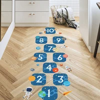 hopscotch removable floor sticker cartoon digital grid childrens game floor sticker waterproof self adhesi for kids room decor