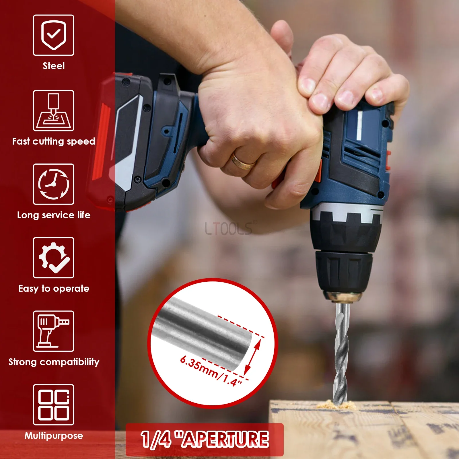 Набор приспособлений для сверления отверстий в деревообработке акриловый