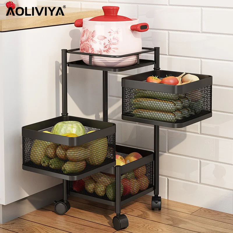 

Кухонная овощная стойка AOLIVIYA из нержавеющей стали, вращающаяся корзина для фруктов, многоярусная полка для хранения в ванной комнате ShuangHong 2023