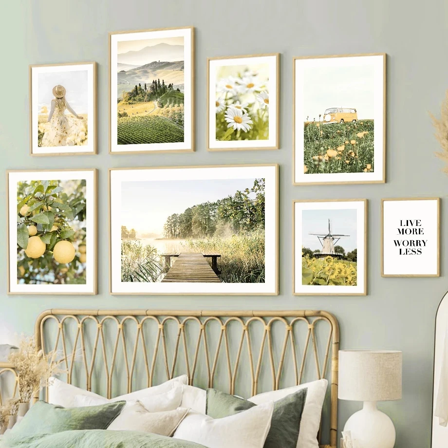 

Настенная Картина на холсте с изображением лимонной террасы девушки в виде автомобиля, скандинавские постеры и принты, настенные картины д...