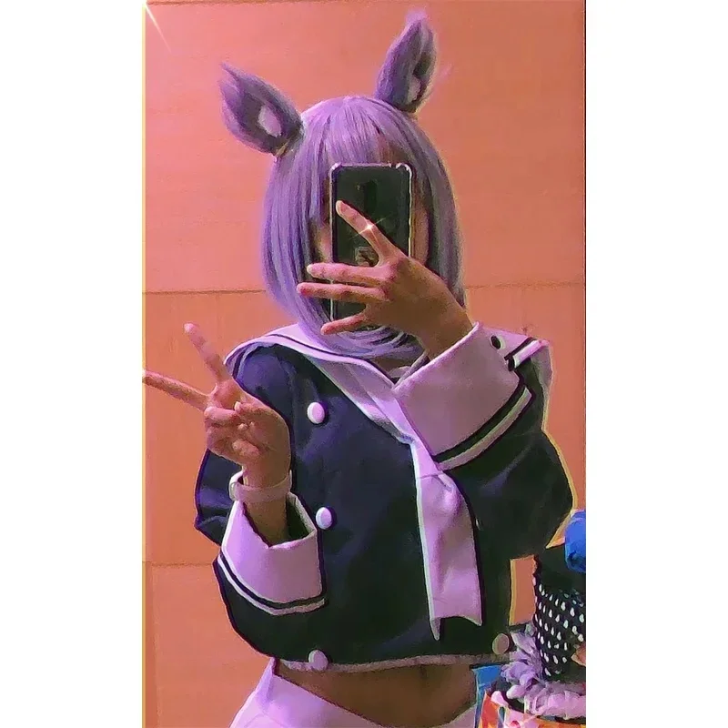 A;3\v,7'dНовый парик VTuber Nekomata Okayu с ушками Hololive Gamers, сиреневый, прямой, короткий, для косплея, синтетические волосы Holo v;5'b\8 (art.: 3920dcfe838cf) - 3920dcfe838cf