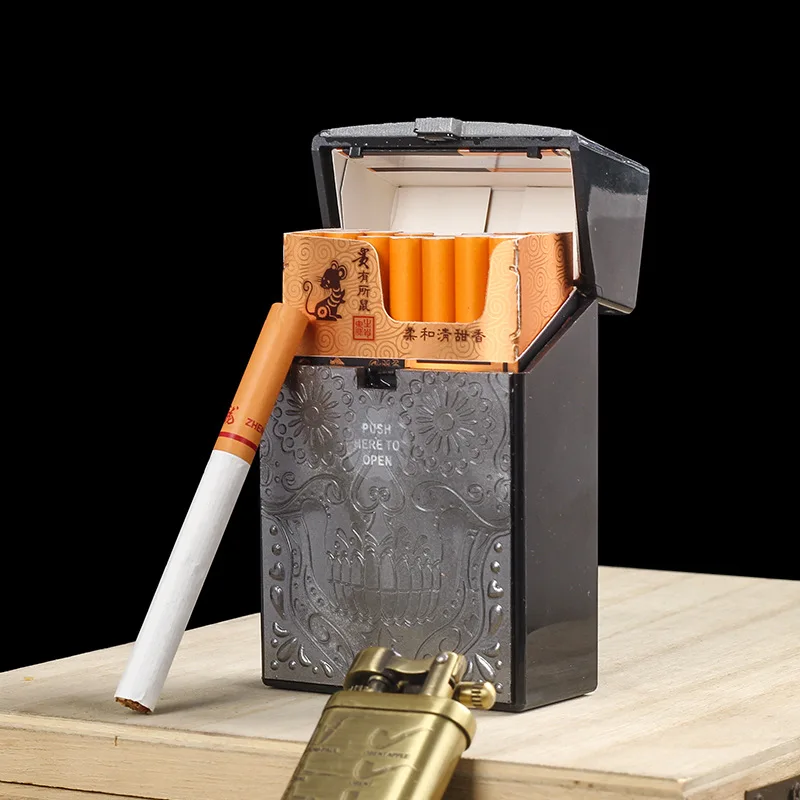 Коробка для сигарет в виде сердца черепа пластиковая Толстая 20 штук Мужская