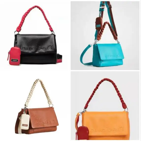 

Foreign trade Spain D2023 new women's bag embroidery design splicing single shoulder bag rainbow shoulder strap messenger bag