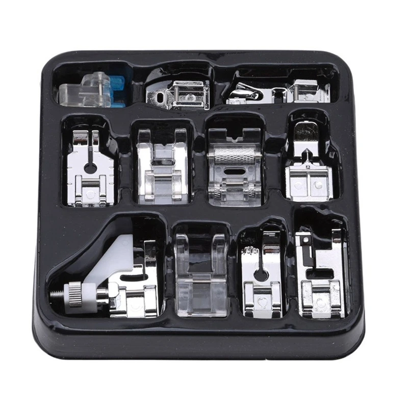 

11 PCS Sewing Machine Presser Foot Set Domestic Sewing Machine Presser Foot Braiding Sewing Knitting Foot Parts
