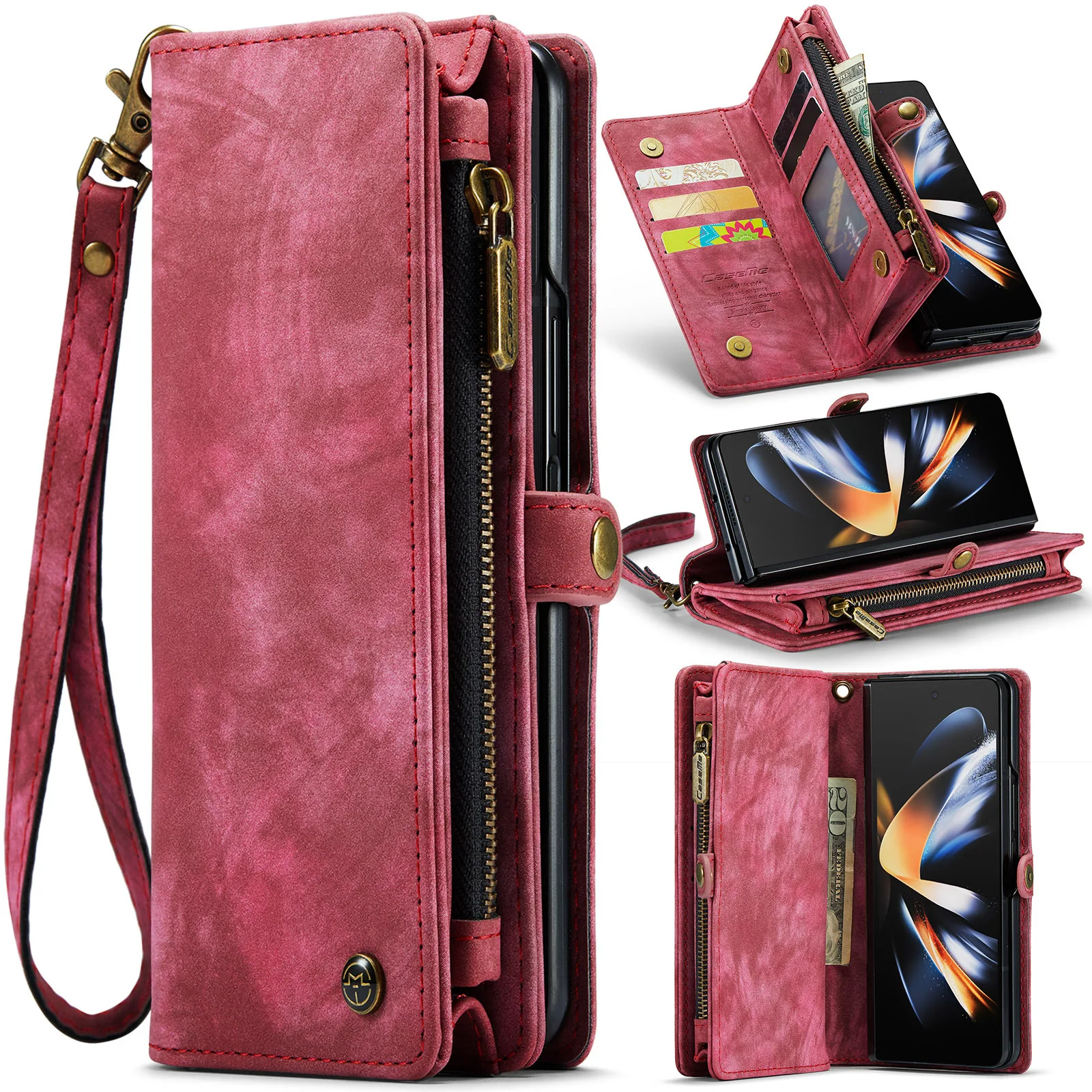 

Wallet Purse Leather Magnetic Phone Case Cover Bag Business Pouch For Samsung Galaxy Galaxy Z Fold4 Fold 4 Card Cash Pocket