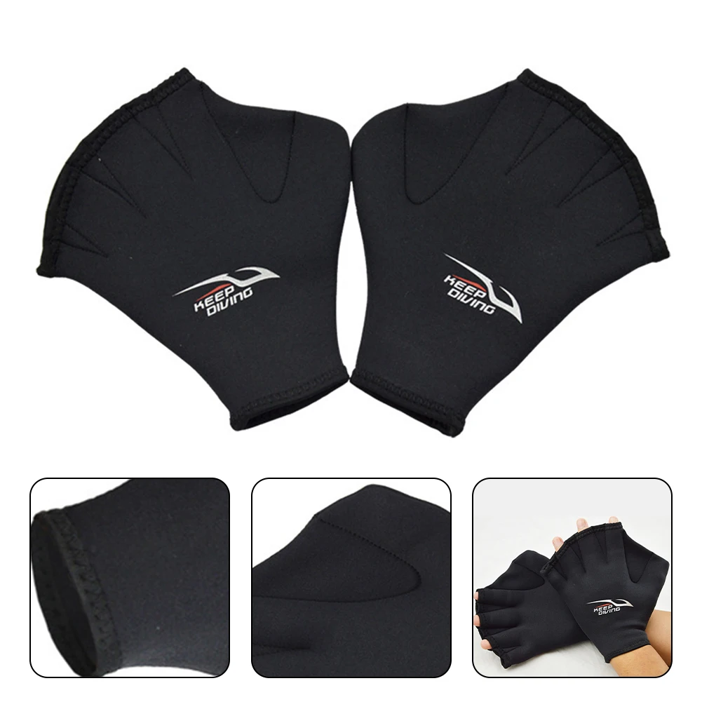 

2mm Diving Swimming Surfing Gloves Adult Swimming Flippers Training Fins Hand Paddle Gloves Winter Swim Imitation Duck Palm