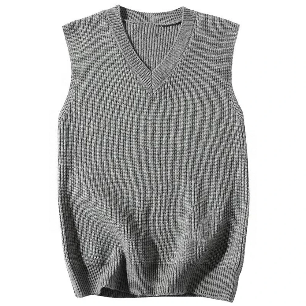 Sweater Vest Mens Warm All-match Solid Color Simply Ulzzang Sleeveless Fashion Streetwear Popular Autumn Cable Knitted