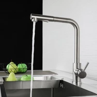 kitchen faucets brush brass faucets for kitchen sink single lever pull out spring spout mixers tap hot cold water crane