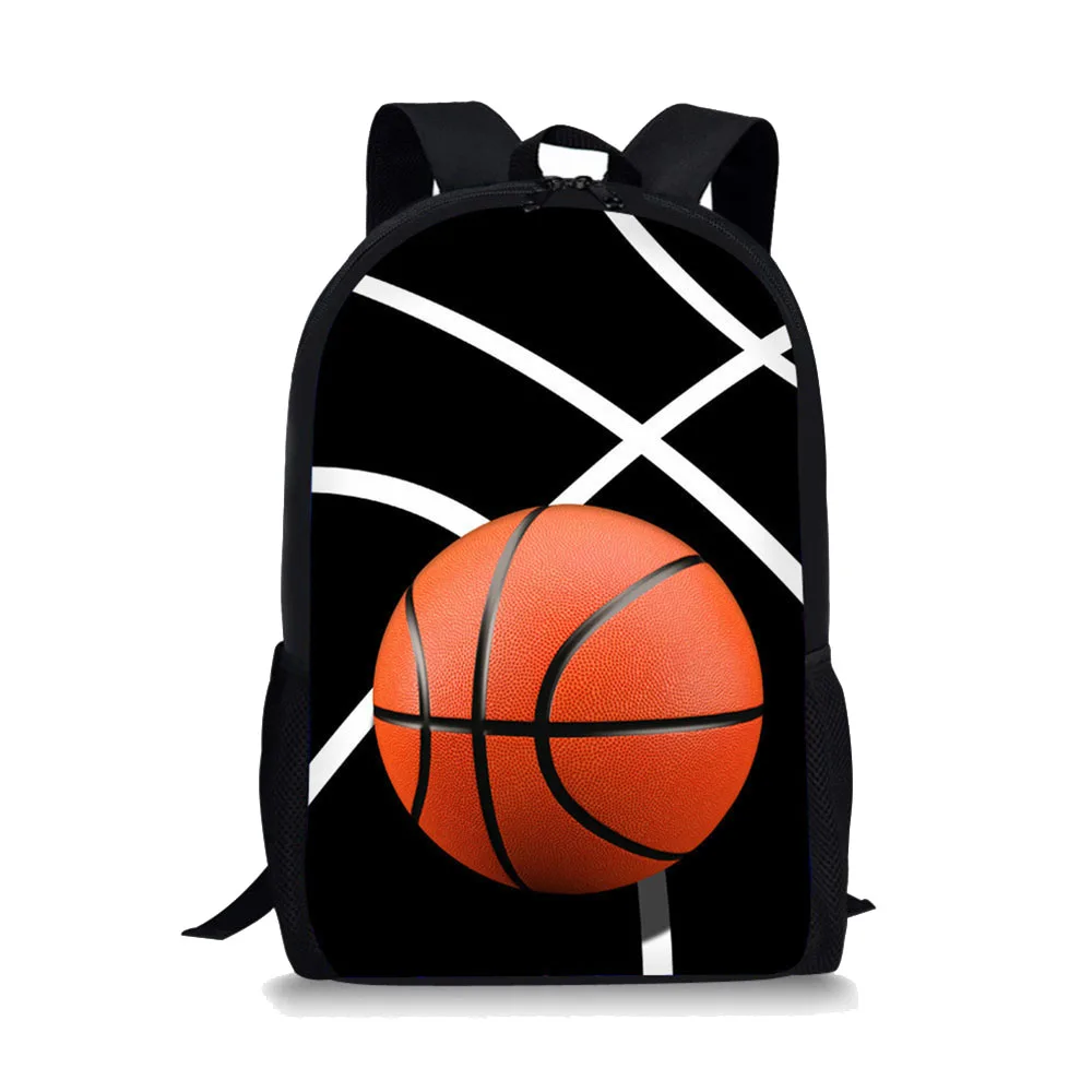 Basketball Print Backpack Portable Casual Outdoor Travel Children's Knapsack Durable Large Capacity School Bags for Girls Boys