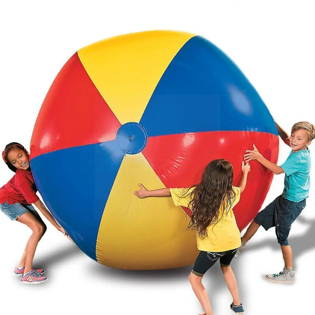 

Надувной пляжный мяч, летний мяч для бассейна, надувная игрушка для купания в воде, детская пляжная игрушка 100 см, H3f7