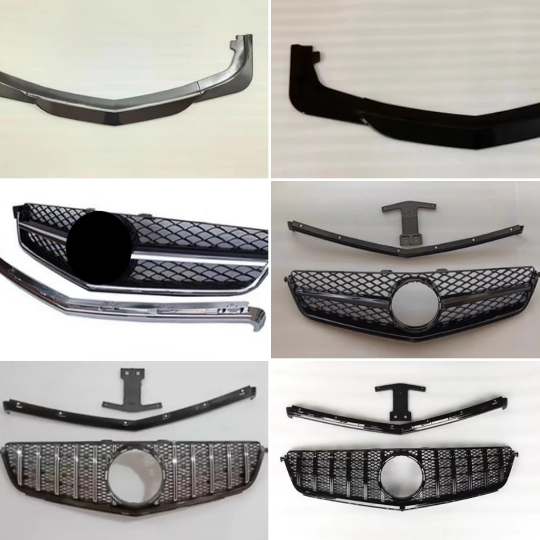 Бриллиантовая Черная передняя губа в сборе для Mercedes-Benz W204 C63 Модифицированная