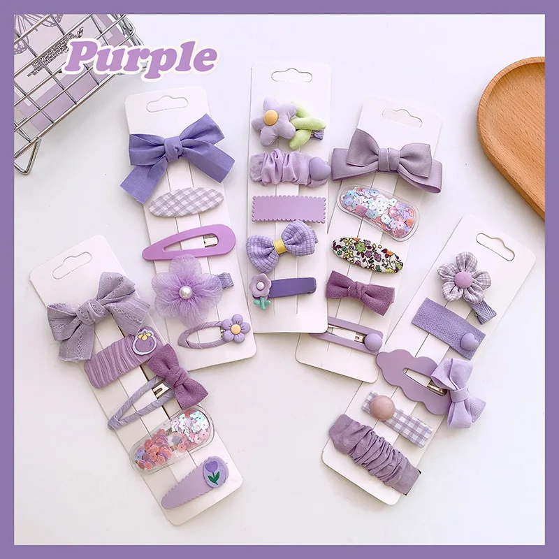 Floral Print Basic Snap Baby Hair Drop Clips Wool Knit Hair Clamp Pins Hairpins Cotton Bb Barrettes Girls