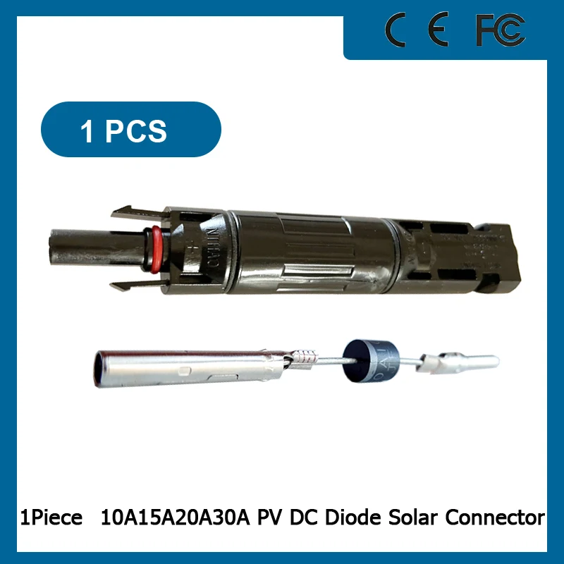 Диодный Солнечный разъем 10A 15A 20A 30A PV DC 1000 в IP68 для защиты панелей солнечных