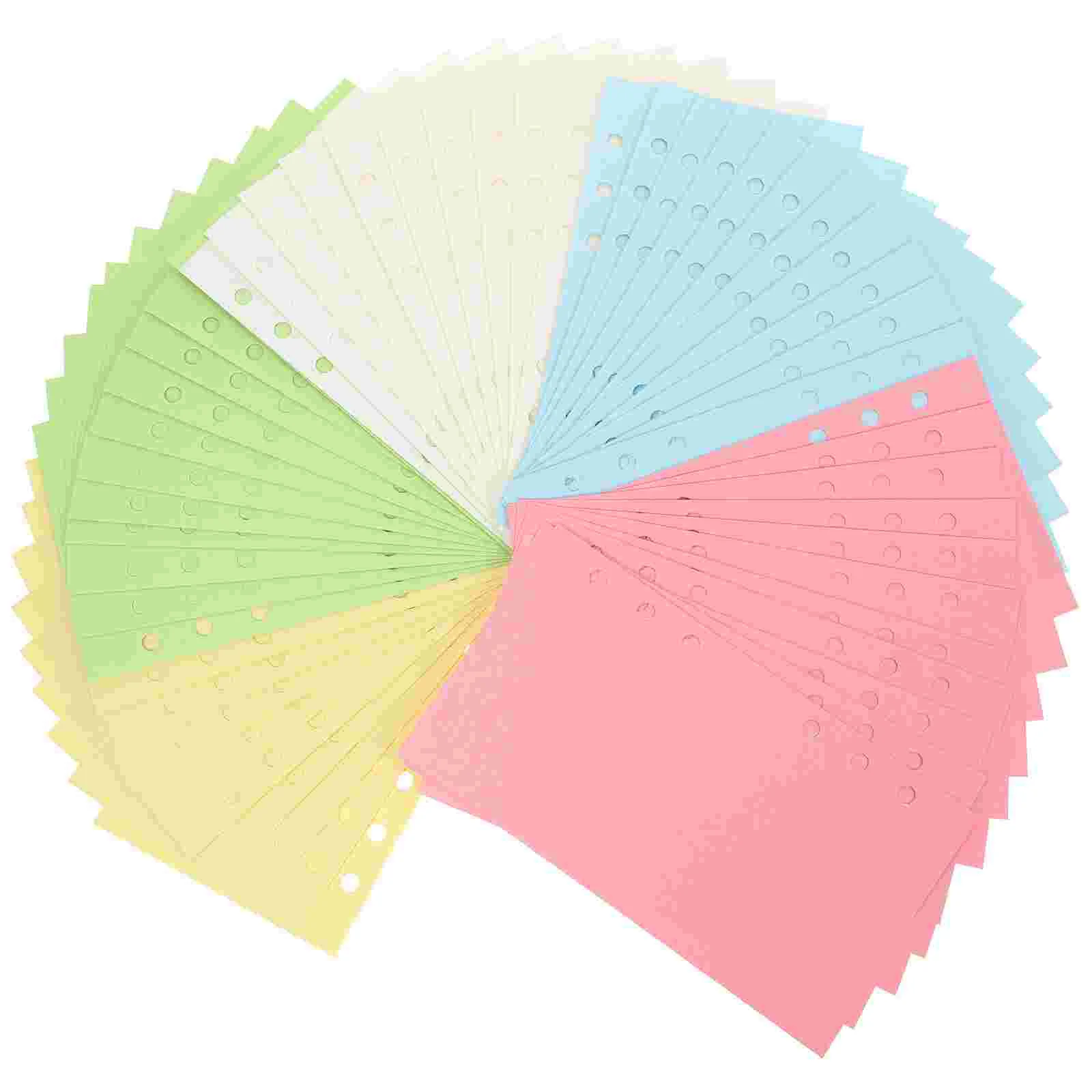 

6-Hole Loose-Leaf Paper Blank Binder A6 Planner Inserts Refill Colored Journal Rings A5