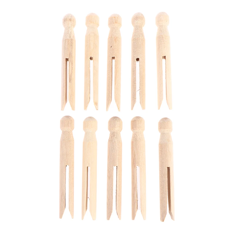 

10pcs Wooden Clothes Pegs Dolly Clothespins Round Wooden Clothes Pins Crafts
