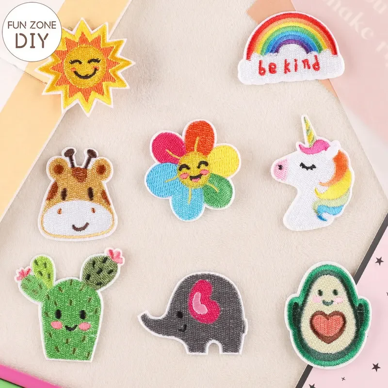 FZDIY Kawaii авокадо слон утюг на заплатках для одежды шитье вышивка Parch Termoadhesivos Para Ropa Costura DIY аппликация