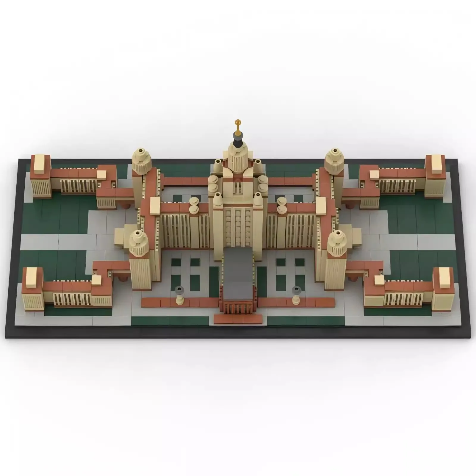 Фото Брелинк MOC Дом Ломоносов Москва Государственный Университет Город Skyline Архитектура Вид на улицу Наборы строительных блоков Игрушки Подарок для взрослых №4