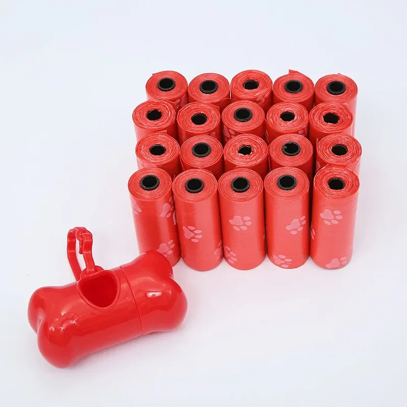 10 рулонов мешков для мусора домашних животных с принтом лапы герметичные мешки