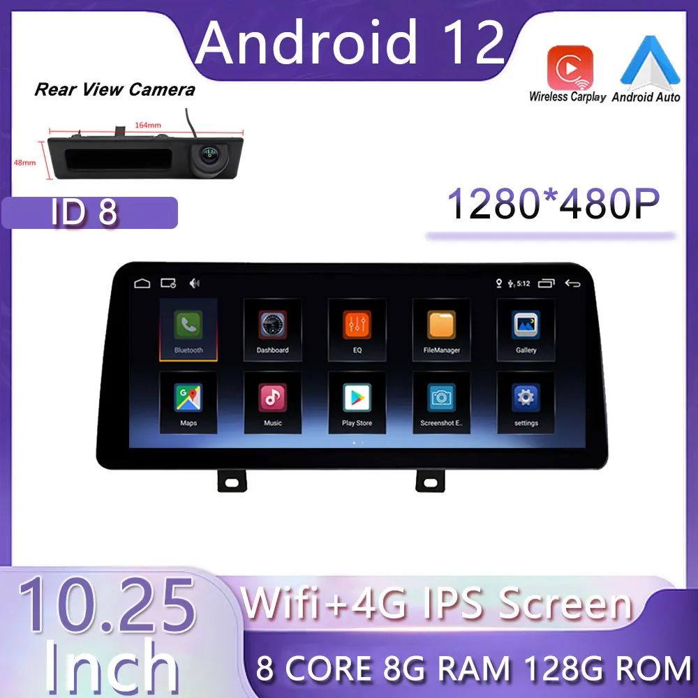 

Android 12 ID 8 10,25 "IPS экран для BMW F30 F31 F34 F32 F33 F36 NBT EVO система беспроводной Carplay автомобильный мультимедийный плеер