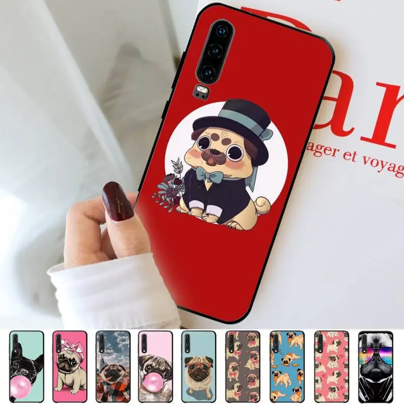 

Cute Pug Dog Phone Case for Huawei P30 40 20 10 8 9 lite pro plus Psmart2019