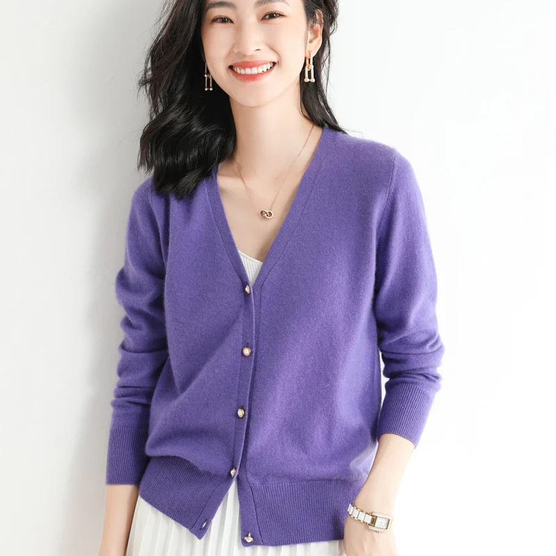 

New Women's V-Neck Knitted Cardigan, Fashionable,Sexy, Versatile, Vacation Leisure, Office Temperament, Comfortable Coat