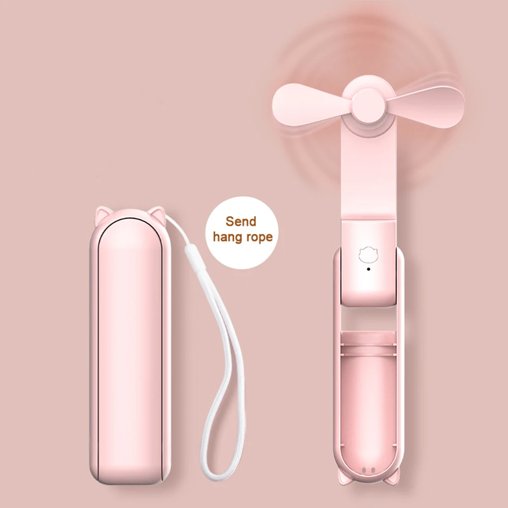 

Summer Mini Folding Handheld Small Fan USB Charging Portable Dormitory Office Student High Capacity Rechargeable Fan Cooling