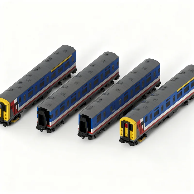 Фото 1777 деталей MOC, модель поезда EMU класса 423 с 4-местной вагонеткой, серия 4-VEP, в юго-восточной окраске, конструктор, рождественский подарок №1