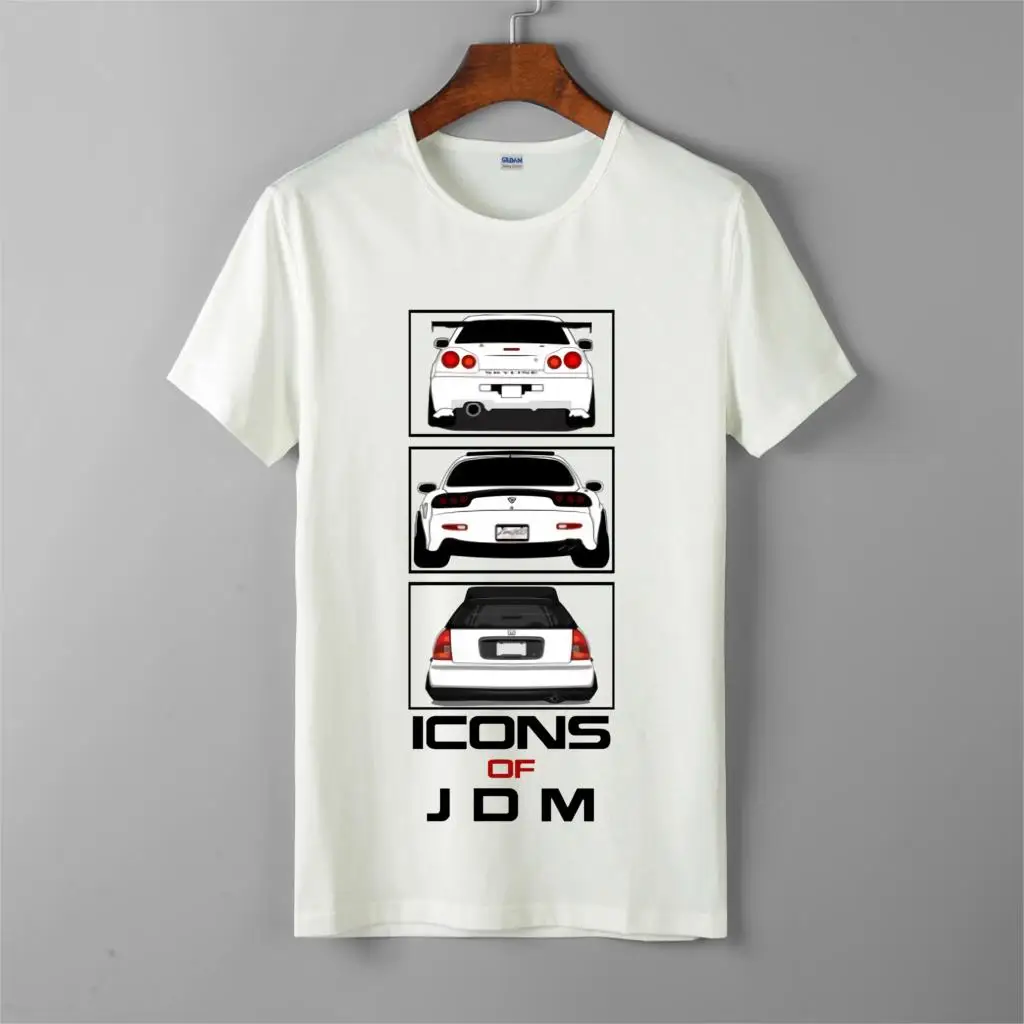 

jdm-niss-skyline-maz-rx7-hon-civic-icons-men's new fashion cotton short sleeves tops tee printed unisex casual t-shirt