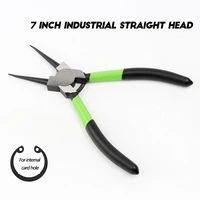 1pcs snap ring pliers 7 inch high carbon steel internal external curved straight tip industrial grade snap ring pliers hand tool