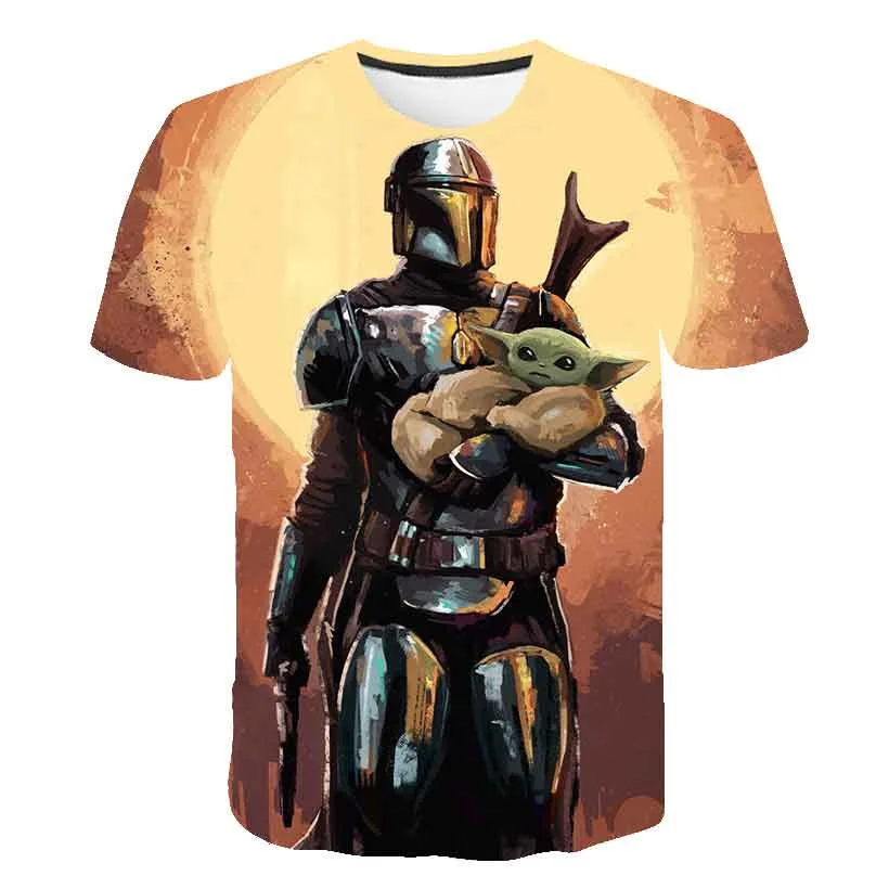 

2022 Summer Children Cartoon Baby Yoda T-Shirts Boys And Girls 3D Printing Mandalorian Short Sleeve T Shirts Clothing 1-14 Years