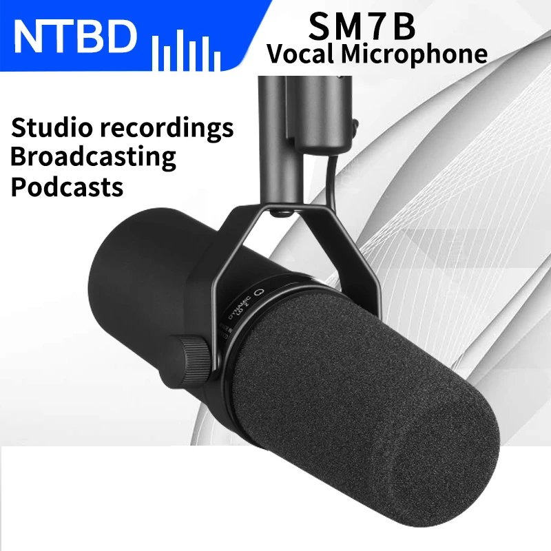 

NTBD SM7B Professional Cardioid Dynamic Microphone Studio Frequency Response Mic for Live Vocals Recording Performance