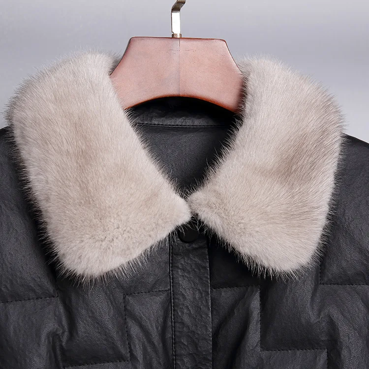 Down jacket Short women's 2023 autumn and winter new mink collar thickened loose down jacket enlarge