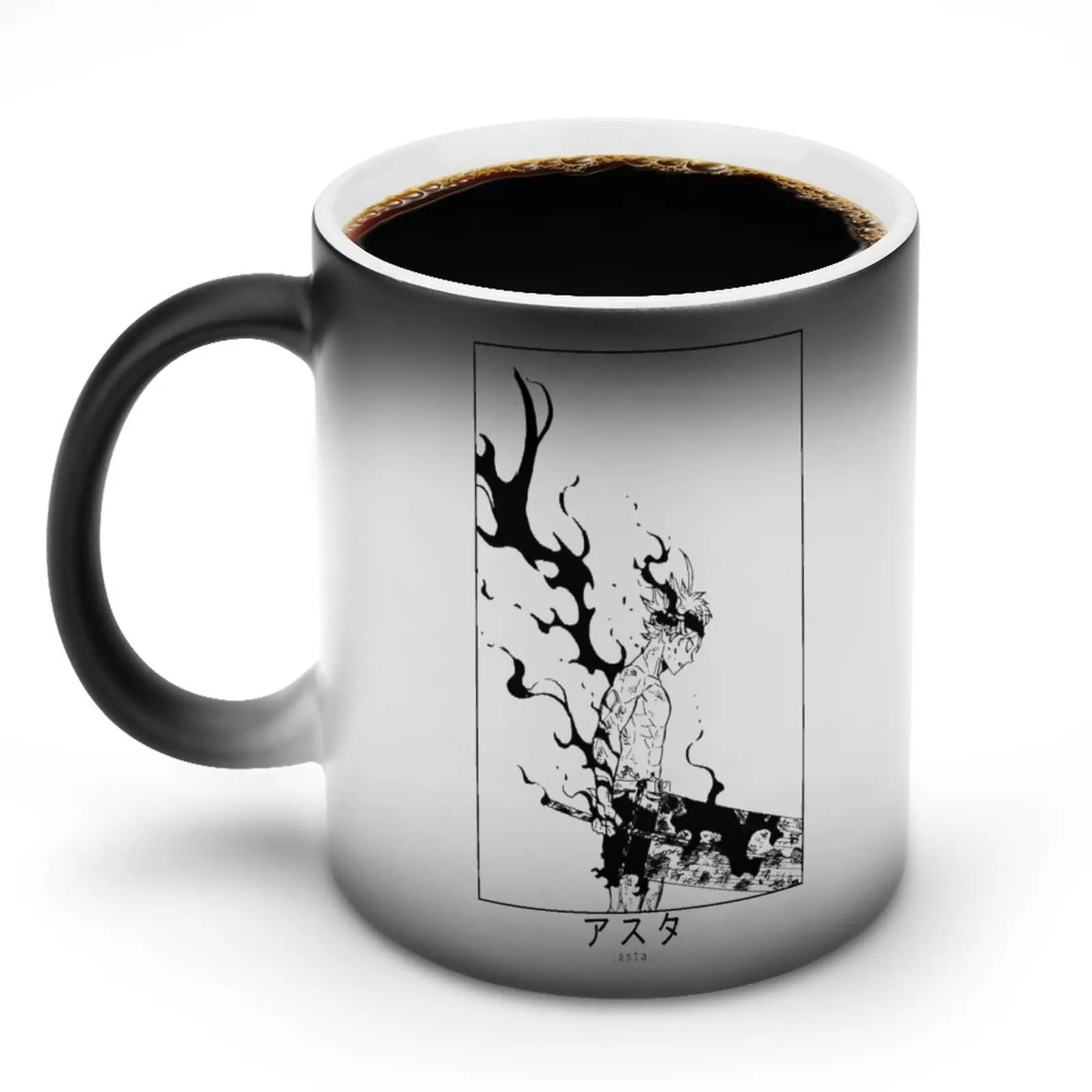 

Asta Demon Mug черный клевер керамика кафе кружка меняющая цвет оптовая продажа забавные кружки