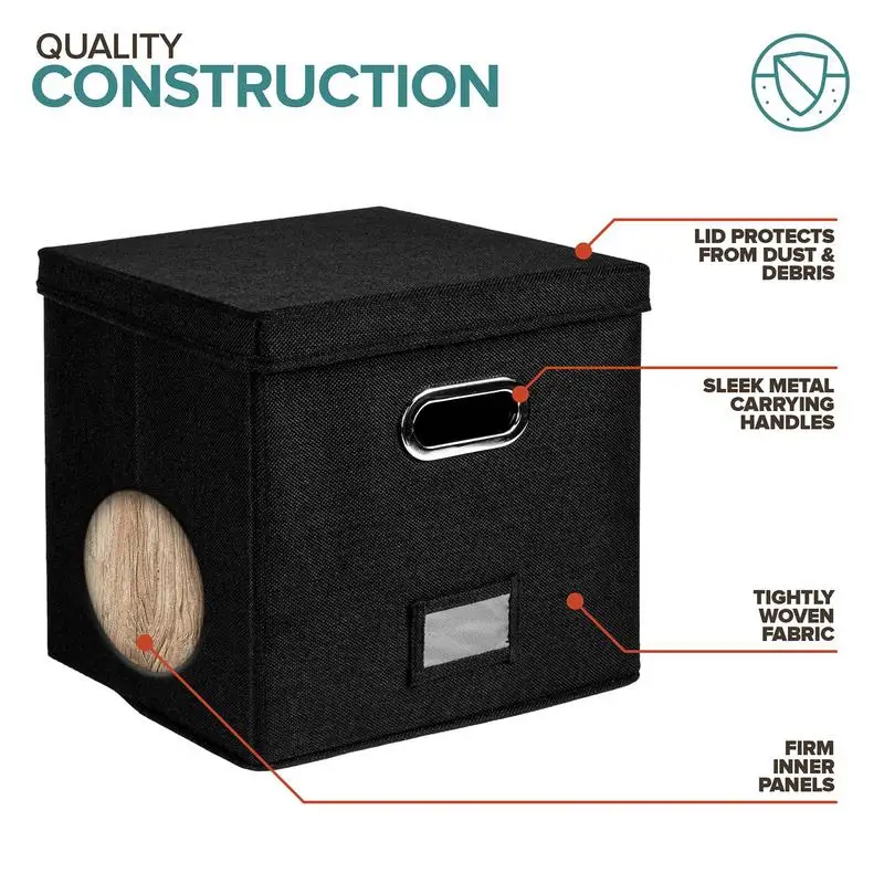 12-дюймовые виниловые ящики для хранения записей с крышками и ручками стильный